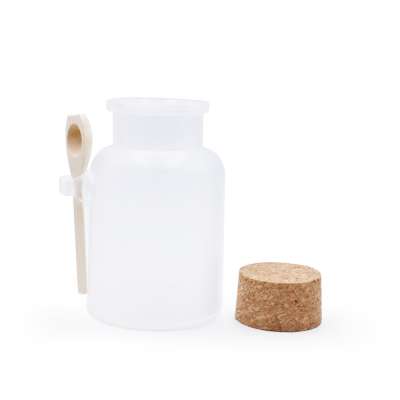 100ml 200ml 300ml 500ml Frosted Plastic Bath Salt Jars Bath Salt Containers Bath Salt Bottles with Cork Lid Wooden Spoon