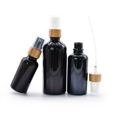 5ml 10ml 15ml 20ml 30ml 50ml 100ml original black glass bottle  bamboo spray available