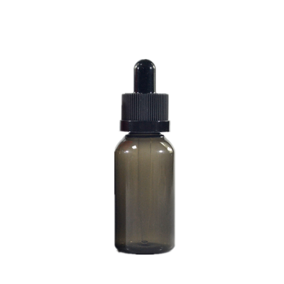 Transparent amber black pet 50ml  bottle empty with black dropper