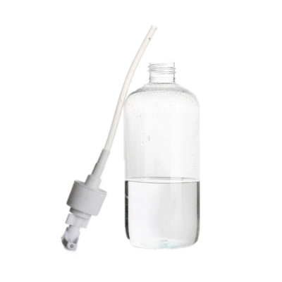 Clear pet bottle 500ml with white pump clamp support cheap price with high repurchase