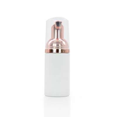 White  bottle with foam pump 30ml 1OZ gold plating foaming pump