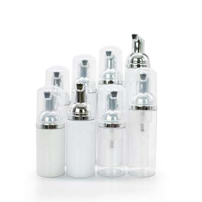 In stock 30ml 60ml 80ml gold plastic foam pump bottle for cosmetic packaging and face clean