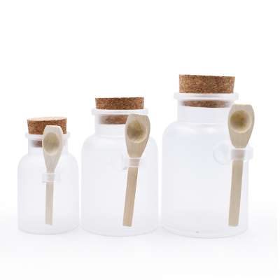 High quality bath salt container with wooden spoon cork cap include